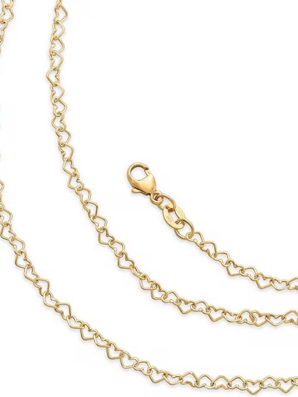 James Avery Delicate 14K Gold Connected Hearts Chain Necklace